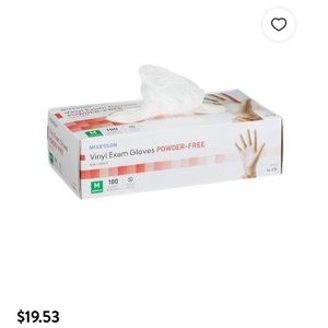 McKesson vinyl exam gloves, size M